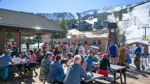 people on taps deck at Schweitzer for closing weekend