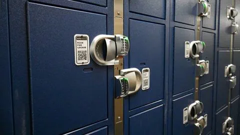 row of day ski lockers for rent at schweitzer