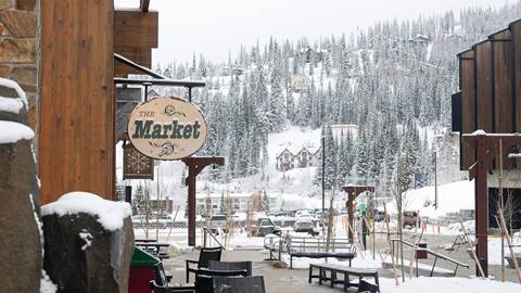 exterior image of the Market and patio furnture