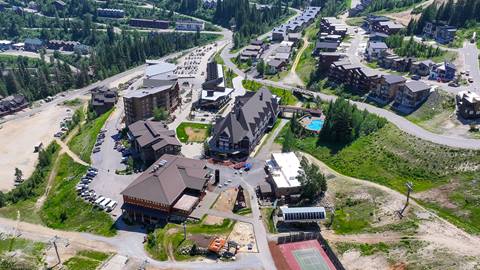 An aerial view of the Village at Schweitzer