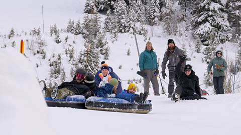 people tubing at Schweitzer